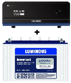 Luminous Combo (Luminous ILTT 25060 – 200AH Tall Tubular Battery + Zelio 1100VA UPS)