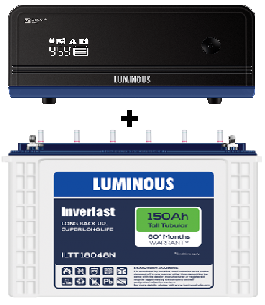 Luminous Combo (Luminous ILTT18048N – 150Ah Tubular Battery + Zelio 1100VA UPS)